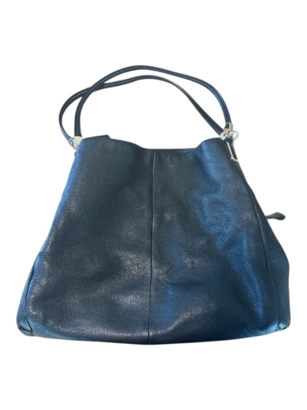 Coach Hallie Shoulder Bag Black Pebbled Leather with Gold Hardware - Picture 3 of 16